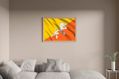 Bhutan National Flag Wall Art - beink online art store