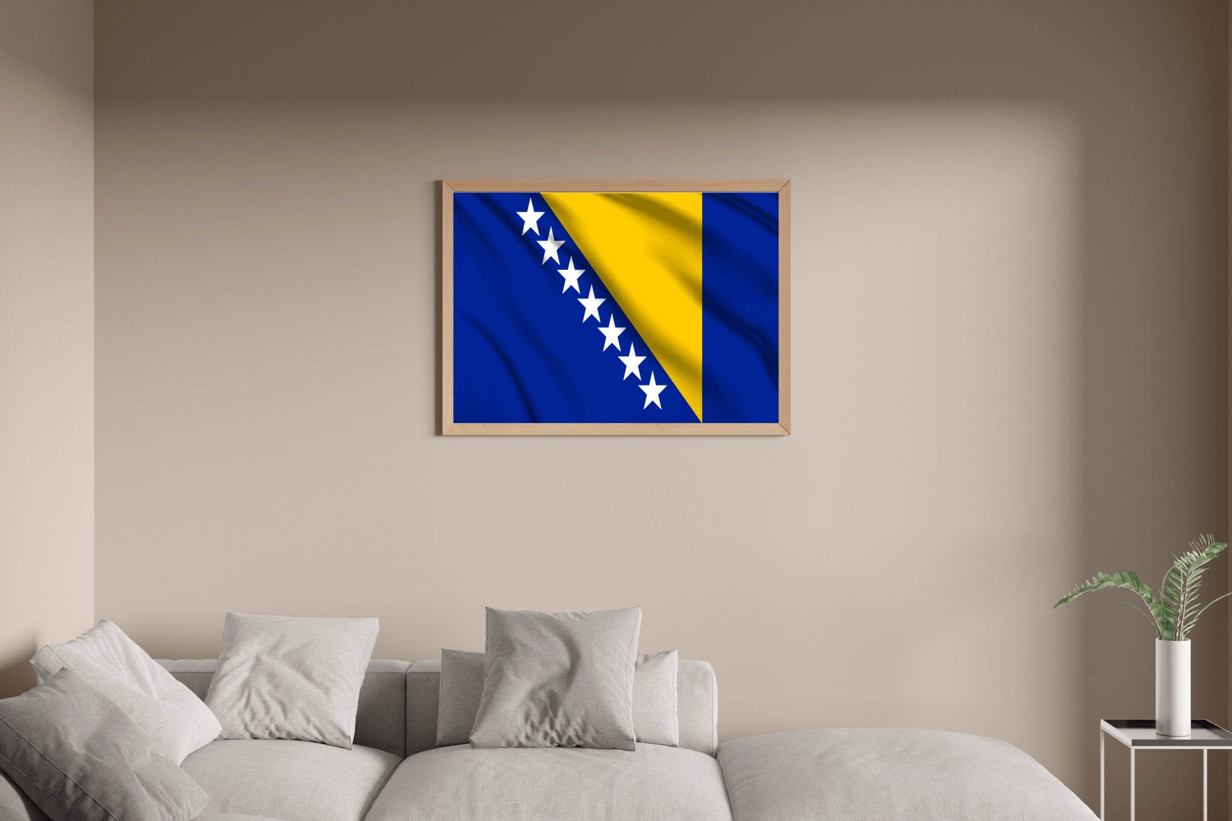 Bosnia and Herzegovina National Flag Wall Art - beink online art store