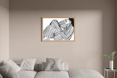 Black Painting of Girl Lost in Thought Wall Art