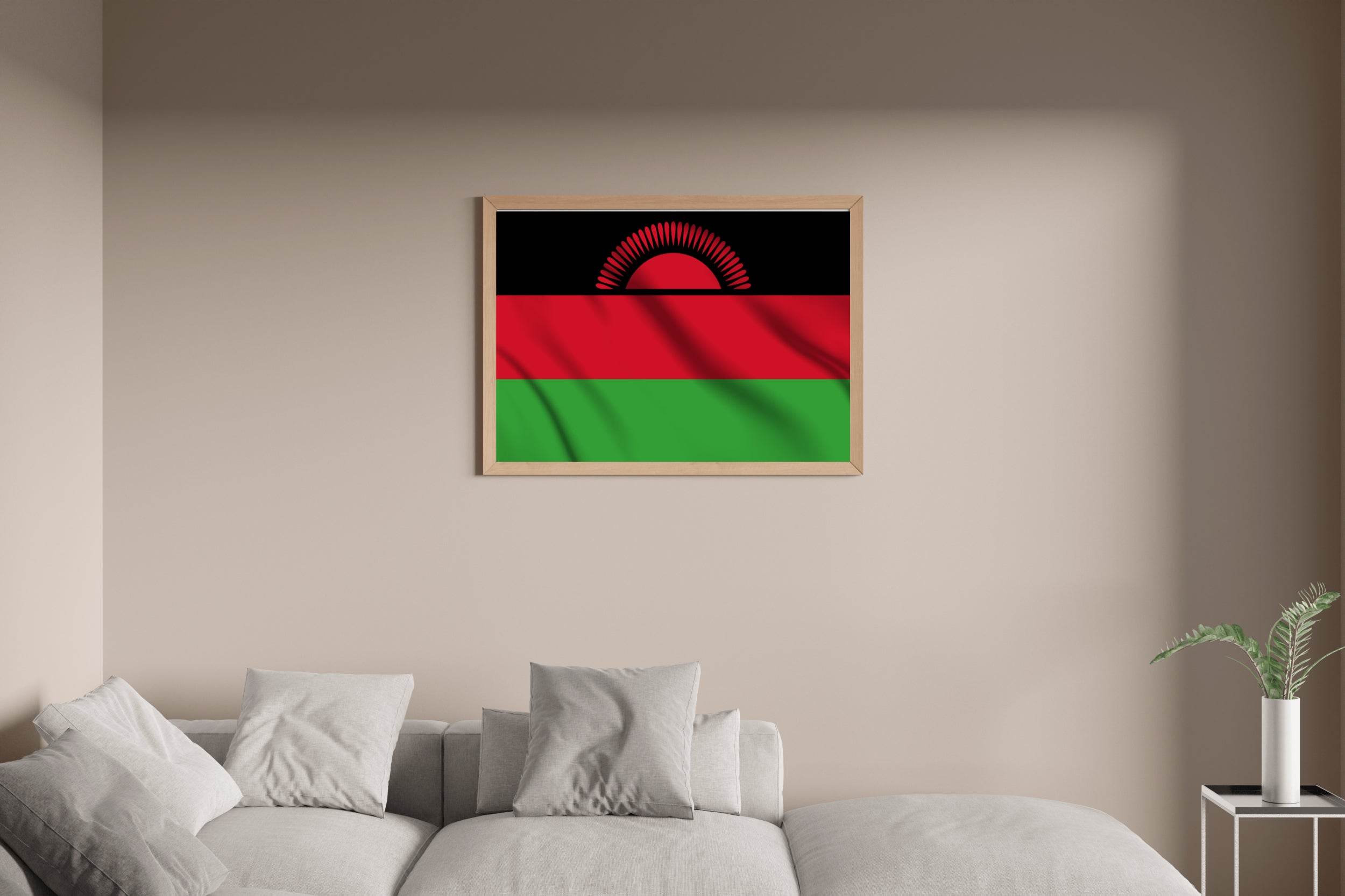 Malawi National Flag Wall Art - beink online art store