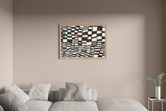 Black and White Geometric Abstraction Wall Art