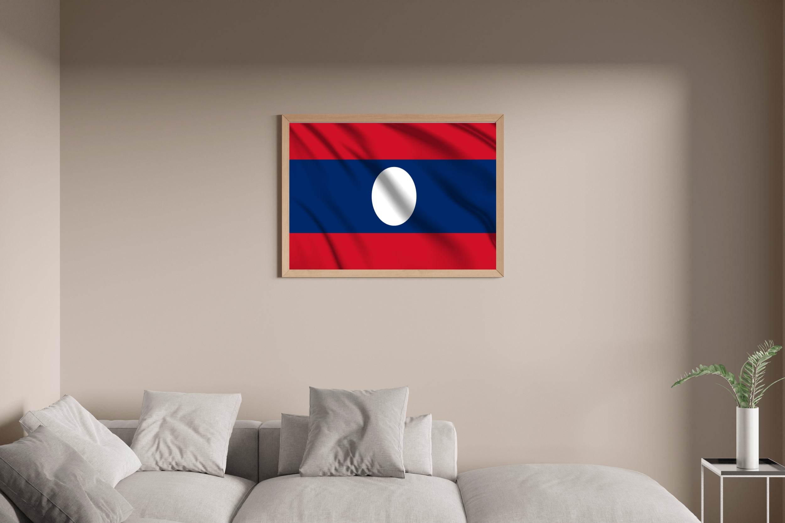 Laos National Flag Wall Art - beink online art store