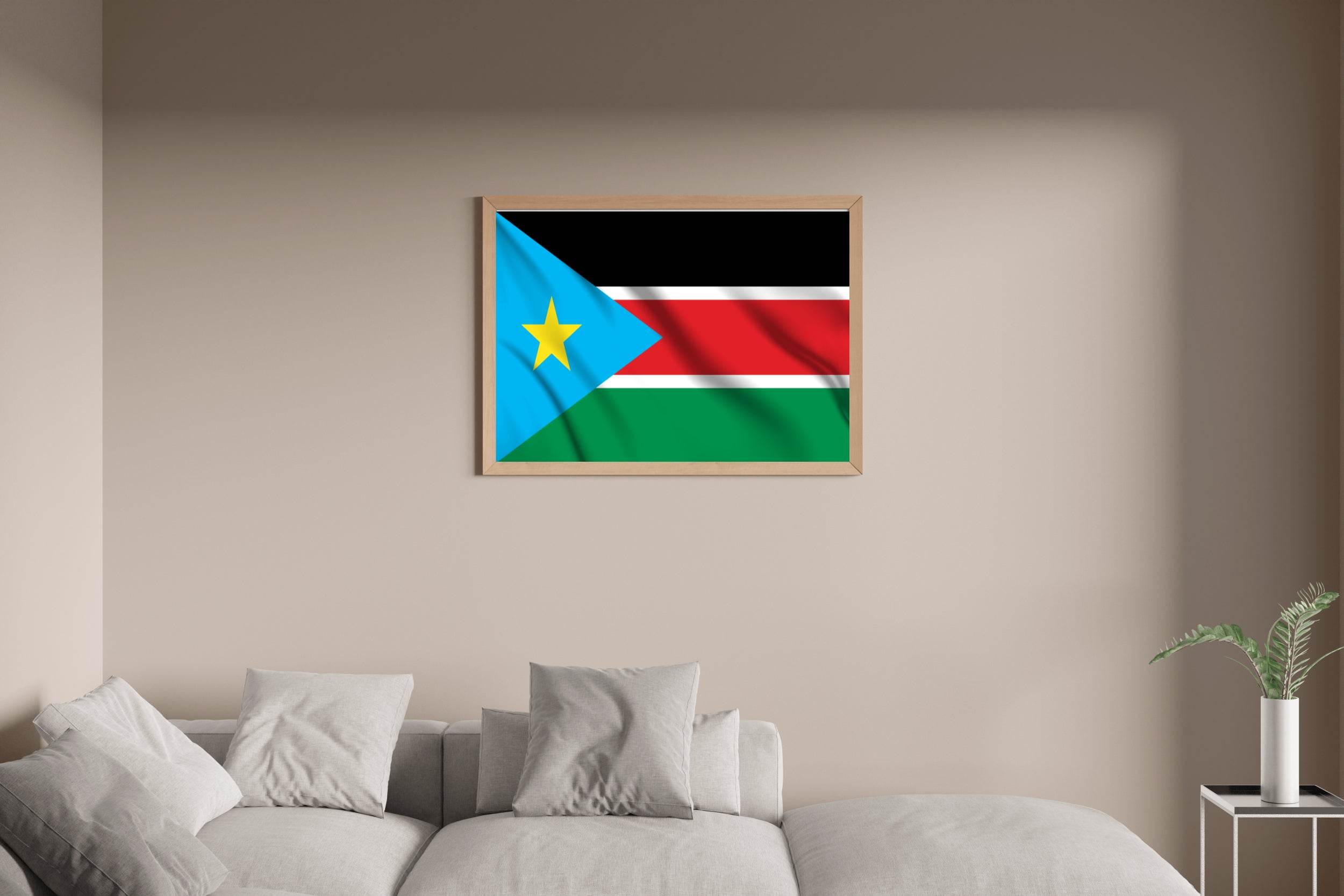 South Sudan National Flag Wall Art - beink online art store