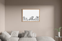 Handdrawn Thin Waves Abstract Wall Art