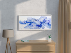 Blue Flower Petals Abstract Wall Art