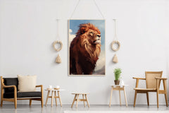 Watercolor Painting of a Lion Wall Art