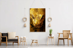 Golden Anaconda Snake Wall Art