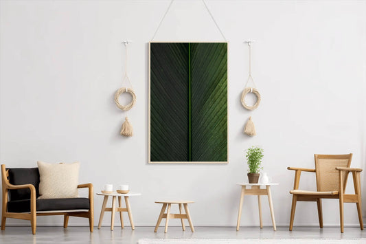 Leaf Lines Green Abstract Wall Art - beink online art store