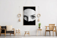 Woman Wearing Burqa Black & White Wall Art