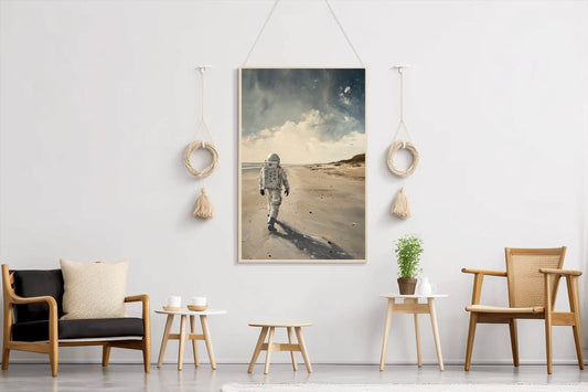 Walking Astronaut Painting Concept Art - beink online art store