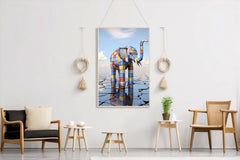 Colorful Robotic Elephant Animal Wall Art