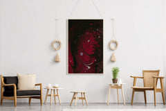 Swirling Red Print Abstract Wall Art