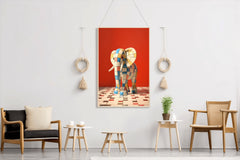 Colorful Robotic Elephant Animal Wall Art