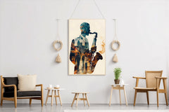 The Shadow Inside The Saxophone Wall Art