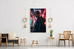 Cyberpunk Female Warrior Wall Art