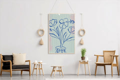 Blue Orchid Flowers in A Vase Wall Art