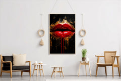 Oil Painting Of A Beautiful Woman's Lips