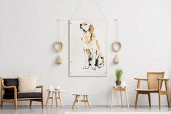 Drawing A Sitting Dog Wall Art