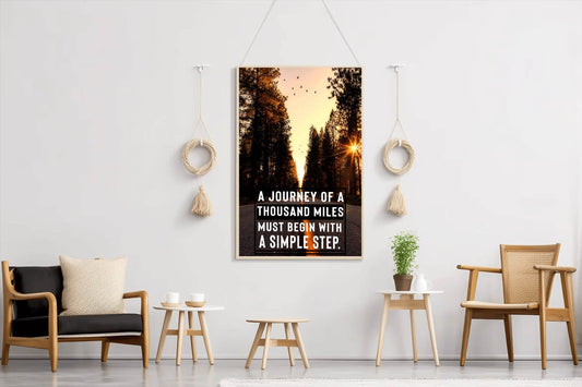 Thousand Mile Journey Motivational Wall Art - beink online art store