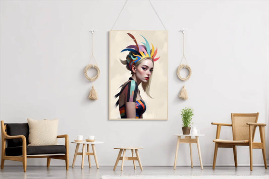Girl with Colorful dress Wall Art - beink online art store