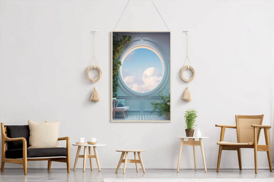 Window With Magical Landscape View Anime Wall Art - beink online art store