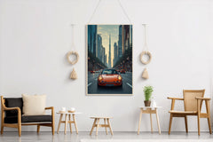 Driving Porsche In The City Wall Art