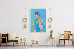 Colorful Watercolor Painting of a Woman Wall Art