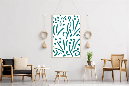 Teal Splatters Canvas Wall Art - beink online art store