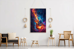 Water And Fire Electronic Guitar Wall Art