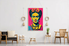 Frida Kahlo Pink Pop Art  Wall Art