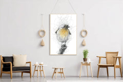 Black Pen and Ink Bird Illustration Wall Art - beink online art store