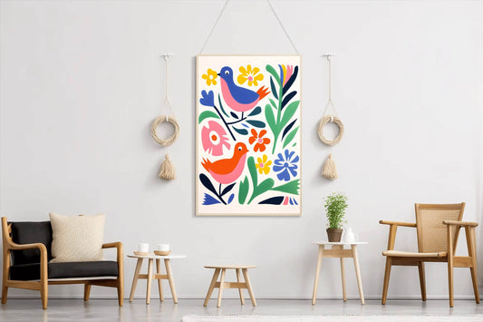 Painting Birds Among Flowers - beink online art store