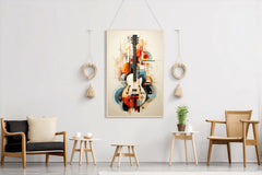 Guitar With Graphic Design Wall Art