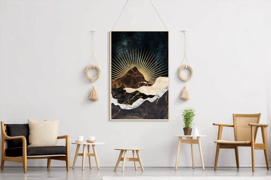 Copper and Gold Mountain Modern Wall Art - beink online art store