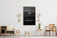 Grit Motivational Quote Wall Art