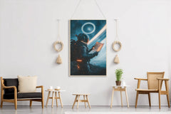 astronaut holding a piece of paper Wall Art - beink online art store