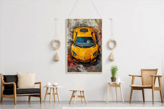 Yellow Lamborghini Wall Art