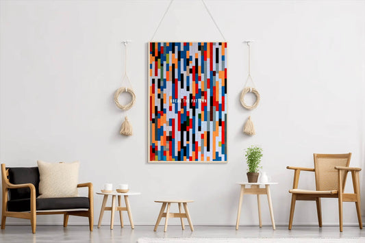 Multicolor Stripes Pattern Wall Art - beink online art store