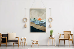 Golden Sunset Over Mountains Wall Art