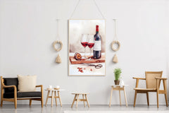 Red Wine Watercolor Painting