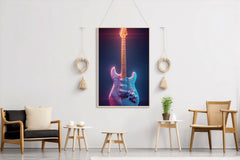 Electric Guitar With Fancy Color Wall Art