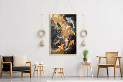 Realistic Koi Fish Painting Wall Art