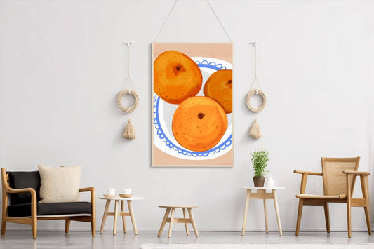 Orange Fruit on A Plate Wall Art - beink online art store