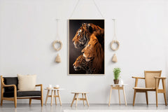 Tiger Lion Cheeta Face Picture Wall Art