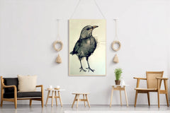 Black Bird - Watercolor Modern Wall Art - beink online art store