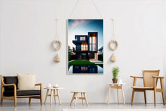 Brutalist Villa Architecture Wall Art