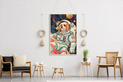 Bichon Frise Dog With a Futuristic Spacesuit Artwork - beink online art store