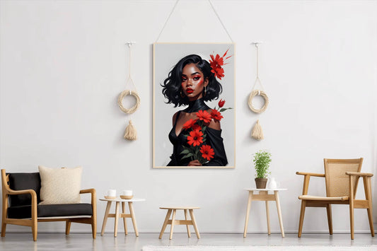 Lady in Beauty and flower Wall Art - beink online art store