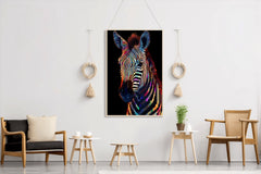 Painting of Zebra Face Animal Wall Art