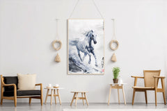 White Horse Runs Wall Art